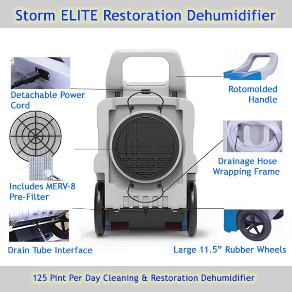Storm ELITE Dehumidifier | 125 Pint High Capacity Restoration Dehumidifier(Storm Elite 125ppd Restoration Dehumidifier) 4 Storm ELITE Dehumidifier | 125 Pint High Capacity Restoration Dehumidifier(Storm Elite 125ppd Restoration Dehumidifier) - Image 4